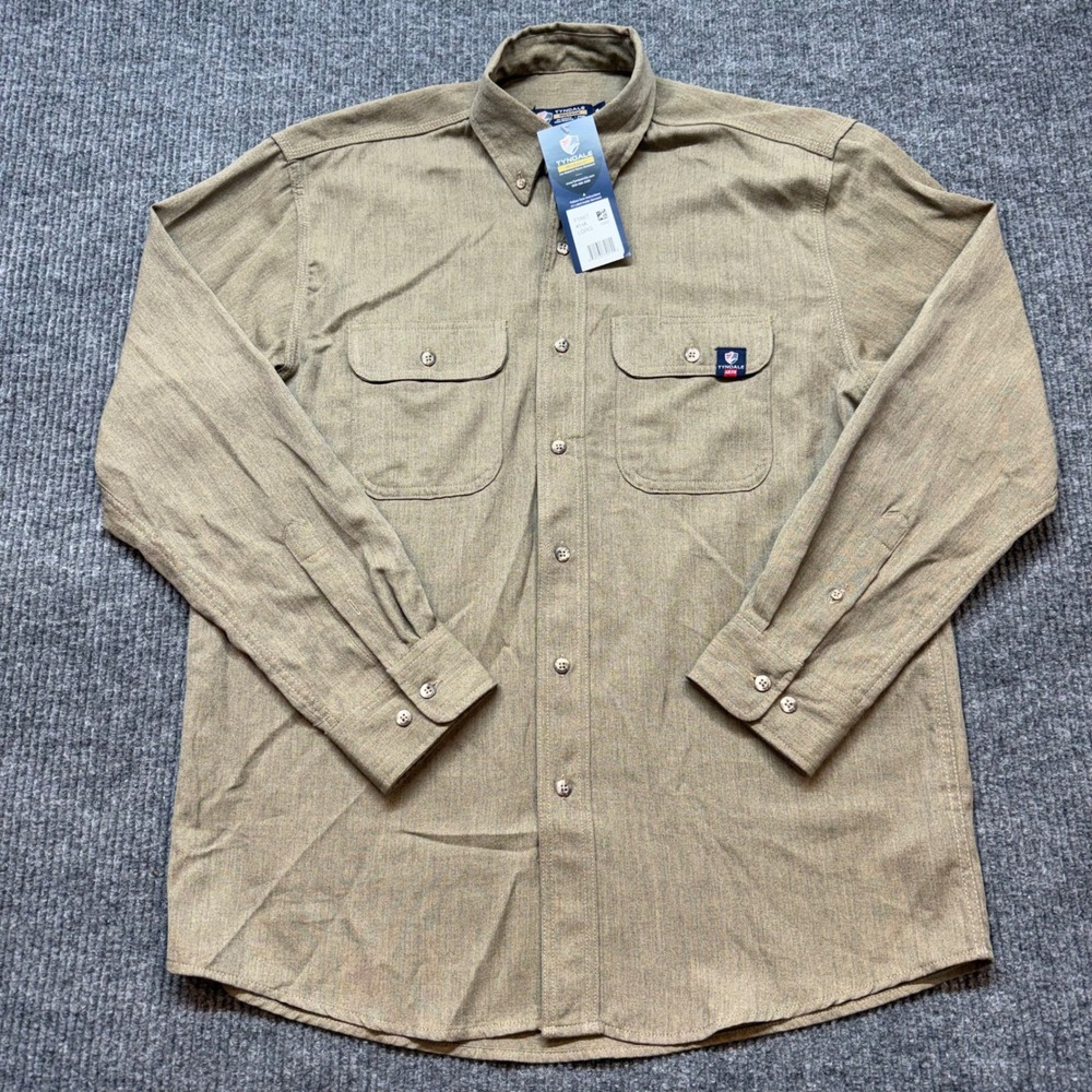 Tyndale FR Shirt Mens L NWT Khaki Arc Rated Flame Resistant Workwear